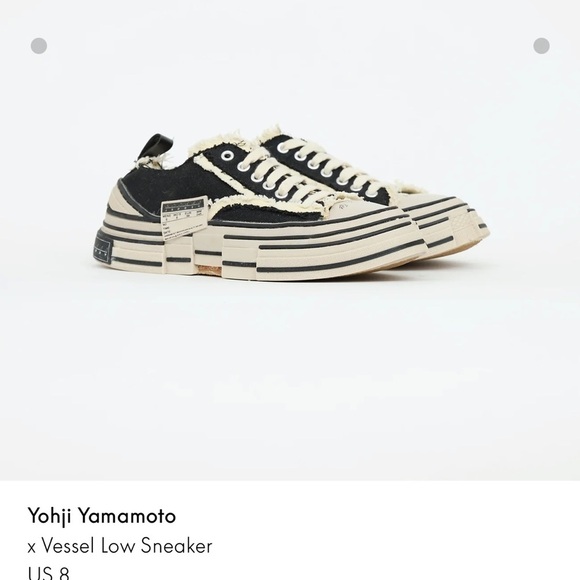XVessels X Yohji Yamamoto Black and Cream Low Sneakers size 8 W( actual shoes) - Picture 5 of 9